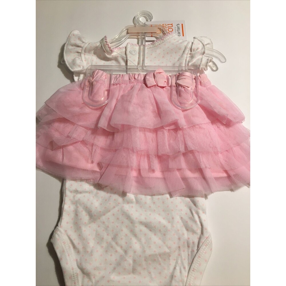 Girl Bodysuit with skirt. Pink And White. 3 Months Carter’s.. Easter - Picture 3 of 5